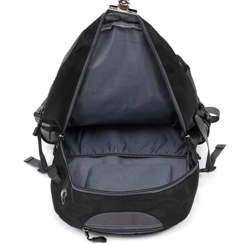 medium-mountain-black-backpack-bag-with-charger-for-camping-walking-hiking-fishing-climbing-open